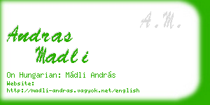 andras madli business card